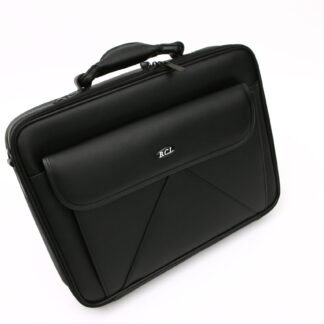 15.6" LAPTOP BAG BLACK LEATHER LOOK